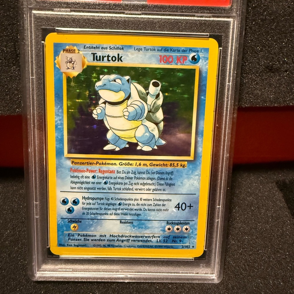 Pokemon Blastoise Card with Blue and Yellow